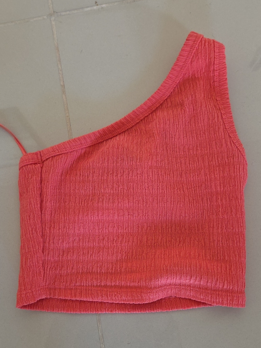 Women’s One-Shoulder Pink Crop Top